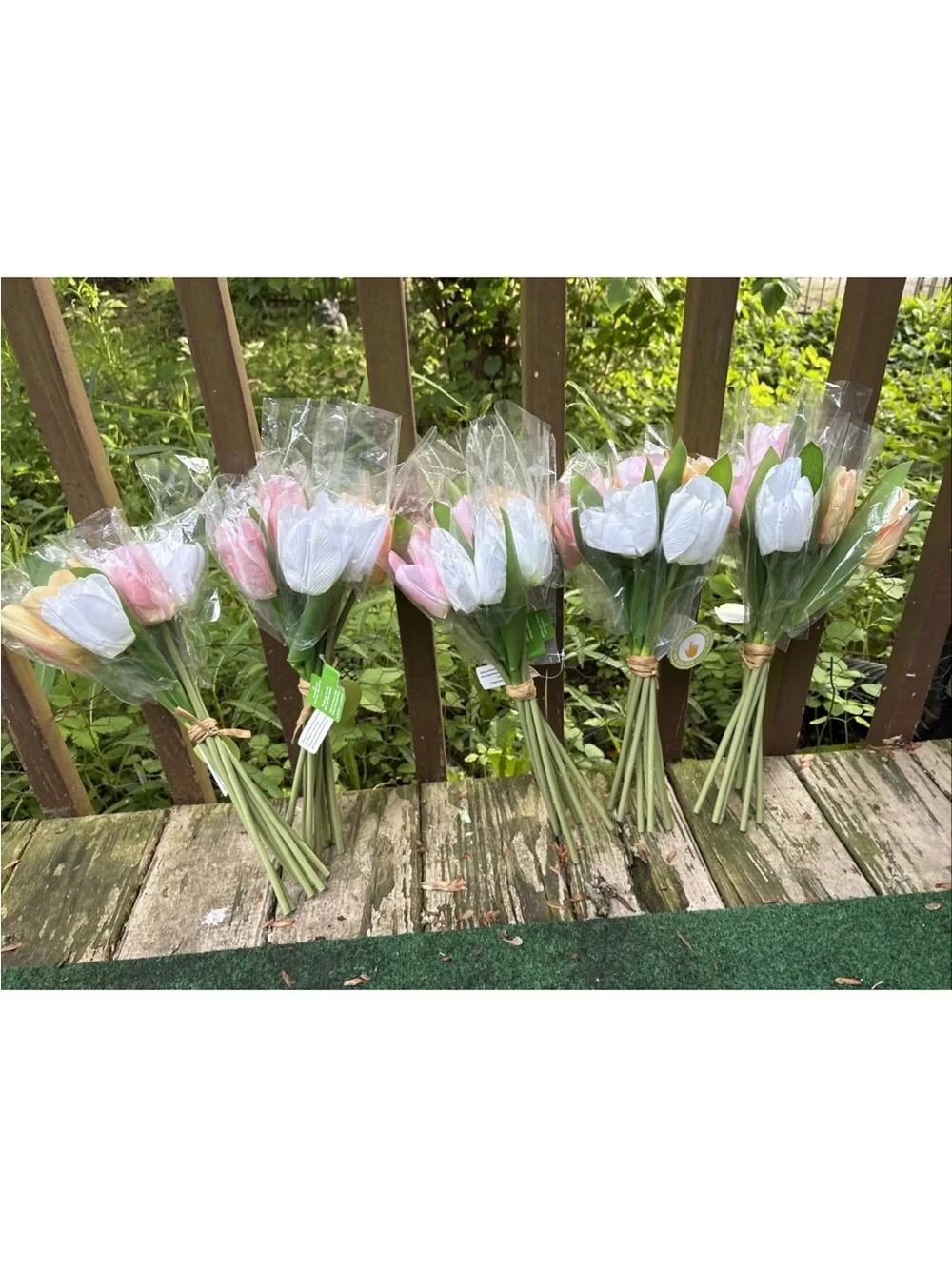 45 Artificial Tulips Flowers Multi Color Tulips Real Touch Faux Latex Bouquets